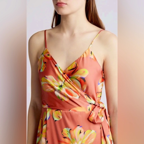 Hutch Floral Satin Wrap Dress - Picture 7 of 9